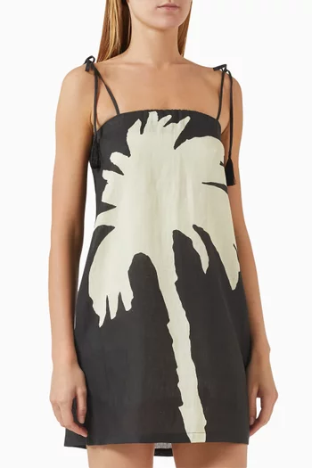 Palm Mini Dress in Linen