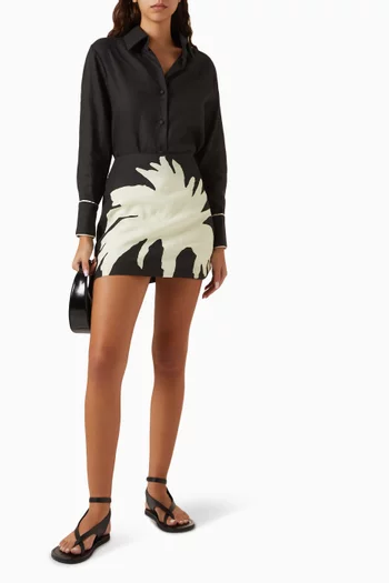 Palm Mini Skirt in Linen