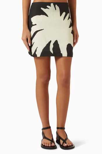Palm Mini Skirt in Linen