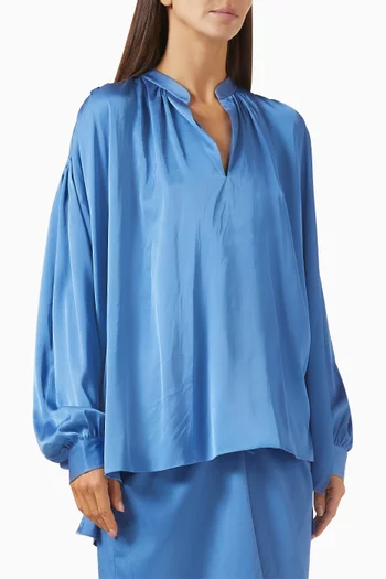 Oversized Kaftan Shirt in Satin