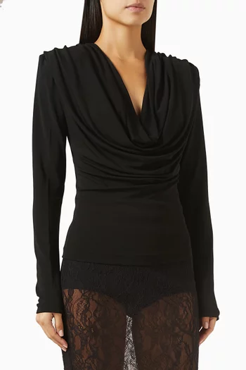 Cowl-neck Top in Jersey