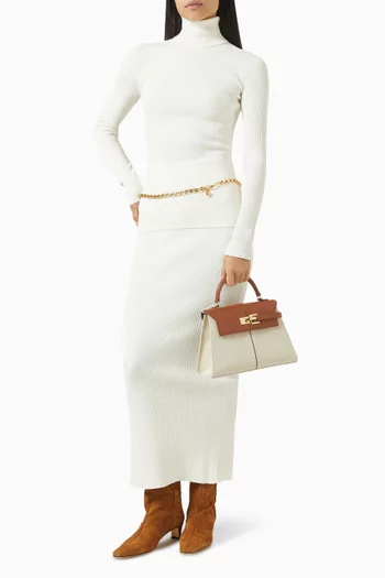 Turtleneck Rib-knit Top