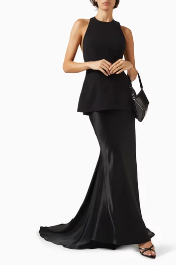 Hourston Maxi Skirt in Satin