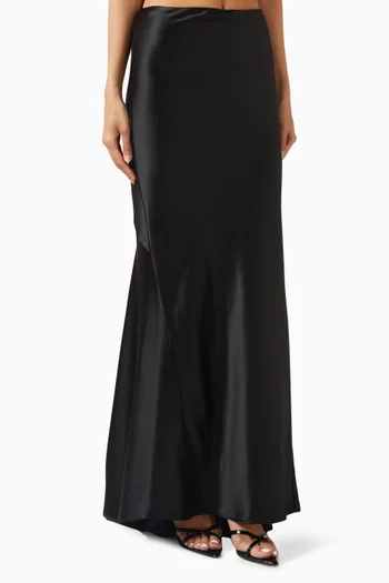 Hourston Maxi Skirt in Satin