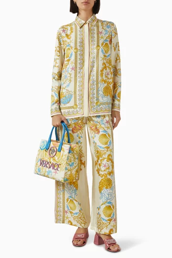 Underwater Barocco-print Shirt in Silk Twill