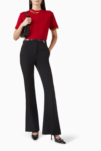 Barocco-print Insert T-shirt in Cotton-jersey