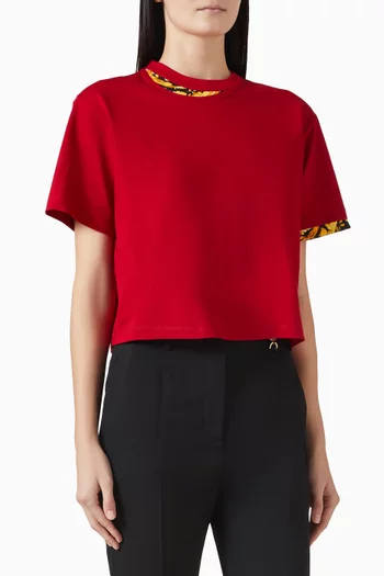 Barocco-print Insert T-shirt in Cotton-jersey
