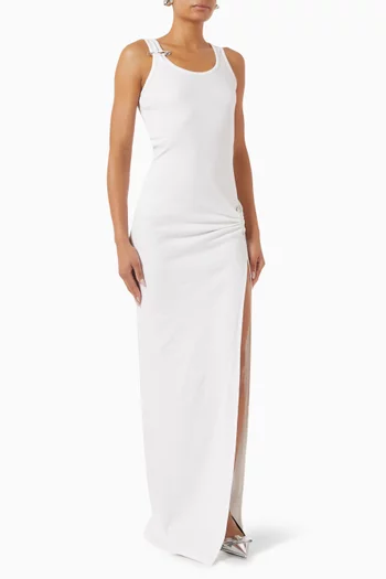 Safety-pin Maxi Dress in Ribbed-cotton