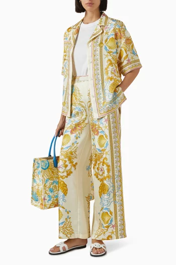 Underwater Barocco-print Shirt in Silk Twill
