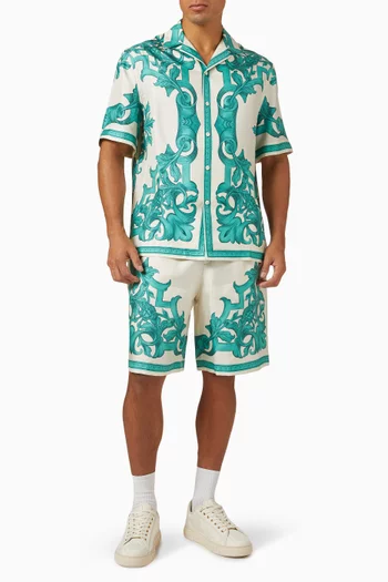 Barocco-print Shirt in Silk Twill
