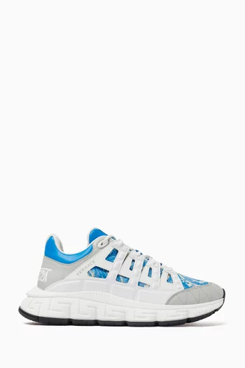 Barocco Trigreca Sneakers in Leather & Canvas