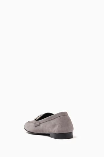 Medusa Chain Loafers in Suede