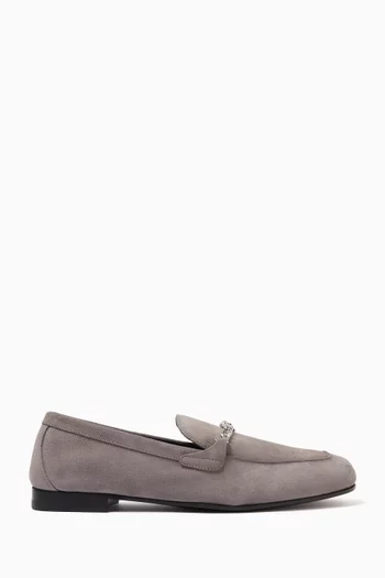 Medusa Chain Loafers in Suede