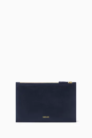 La Medusa Zip Pouch in Calf Leather