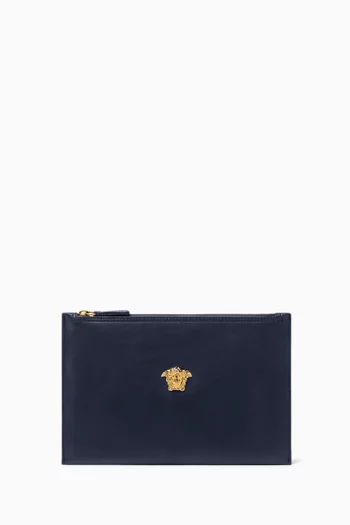La Medusa Zip Pouch in Calf Leather