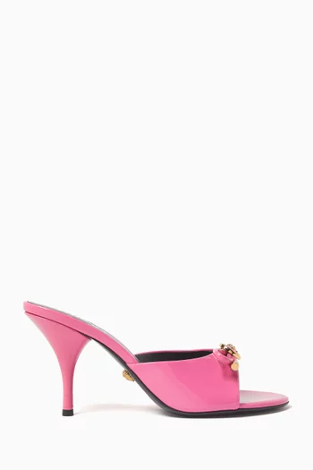 Opera 85 Bow Mule Sandals in Patent Leather