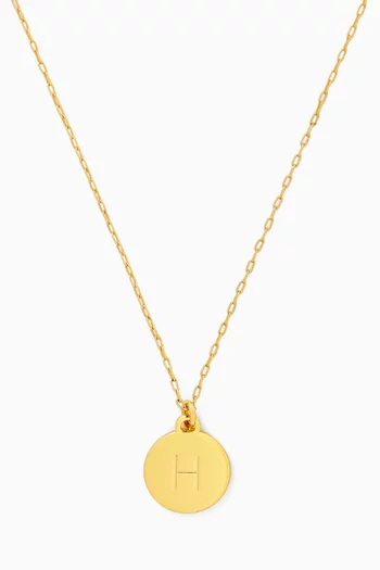Mini 'H' Pendant Necklace in Gold-plated Metal