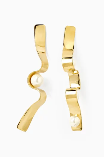 Meil Pearl Earrings in Gold-plated Metal