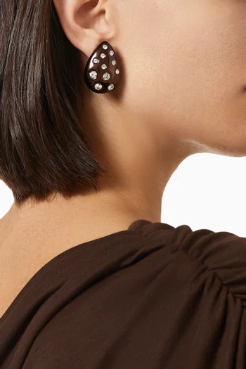 أقراط عبير مرصعة بالكريستال نحاس