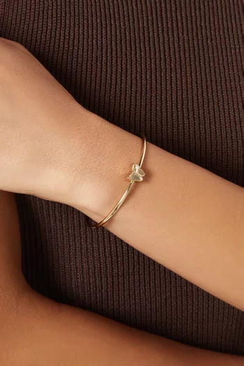 Butterfly Thin Cuff Bracelet in Gold-plated Brass