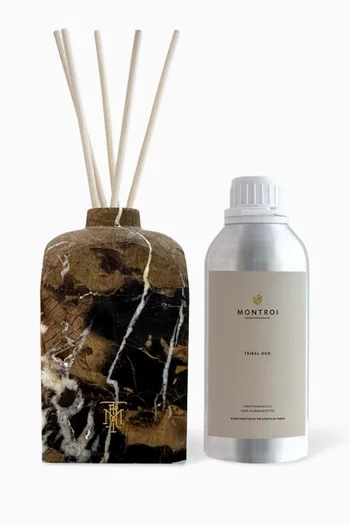 Tribal Oud Portoro Gold Square Reed Diffuser, 500ml