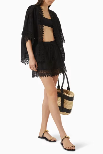 Odyssey Lace-trim Shorts in Cotton Blend