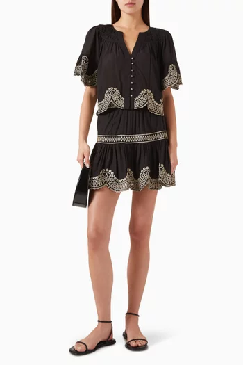 Anaya Embroidered Top in Cotton Blend