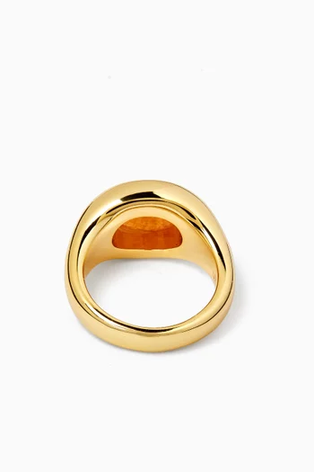 Sunset Stone Signet Ring in Gold-plated Brass