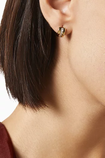 The Pavé Stripe Monaco Huggie Earrings