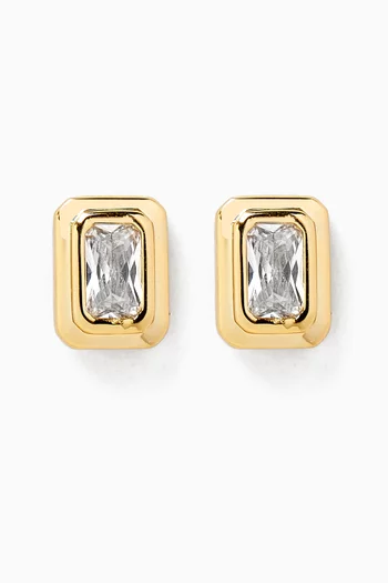 The Emerald Bezel Stud Earrings