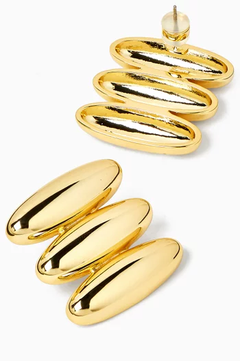 Milan Bead Stud Earrings in Gold-plated Brass