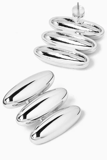 Milan Bead Stud Earrings in Silver-plated Brass