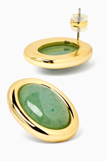 Sunset Stone Stud Earrings in Gold-plated Brass