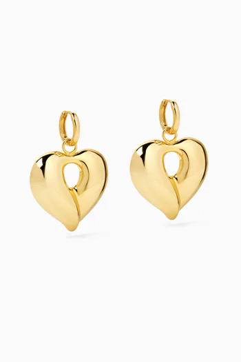 Corazon Statement Hoop Earrings in Gold-plated Brass
