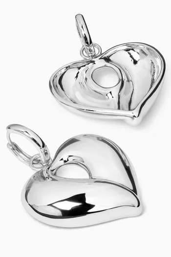 Corazon Statement Hoop Earrings in Silver-plated Brass