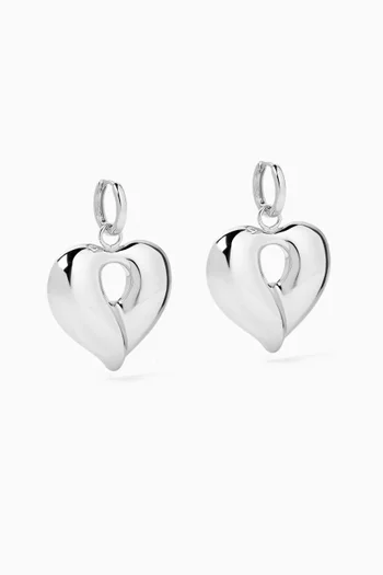 Corazon Statement Hoop Earrings in Silver-plated Brass
