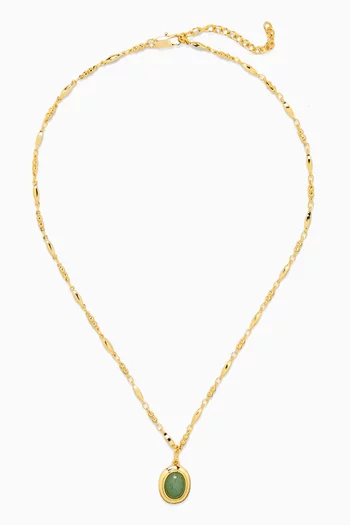 Sunset Stone Necklace in Gold-plated Brass