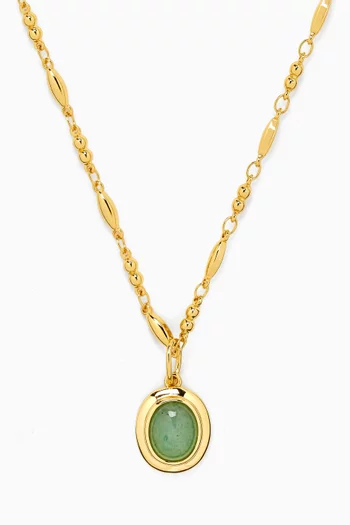 Sunset Stone Necklace in Gold-plated Brass