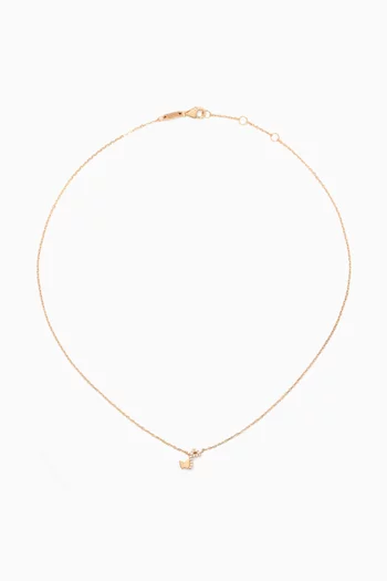 Tiny Bling Arabic Letter "Meem" Diamond Necklace in 18kt Gold