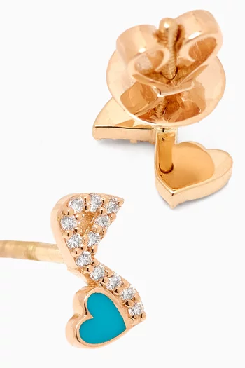 Tiny Bling Arabic Letter "Meem" Diamond Earrings in 18kt Gold
