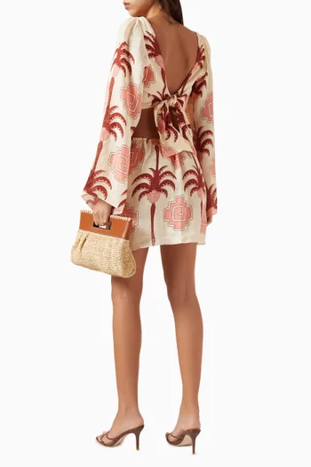 Wave After Wave Mini Dress in Linen
