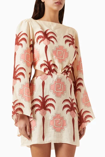 Wave After Wave Mini Dress in Linen
