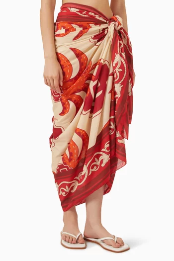 Mexicas Tropical Equestrian Pareo in Cotton