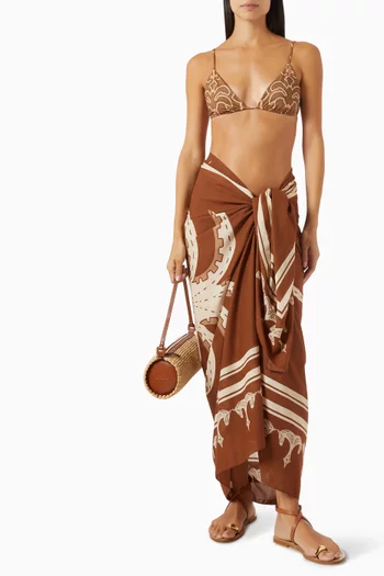 Ancestral Palm Pareo in Cotton