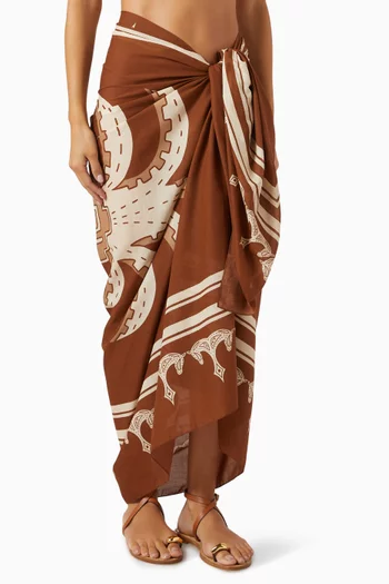 Ancestral Palm Pareo in Cotton