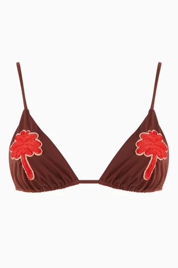 Heatwave Embroidered Bikini Top