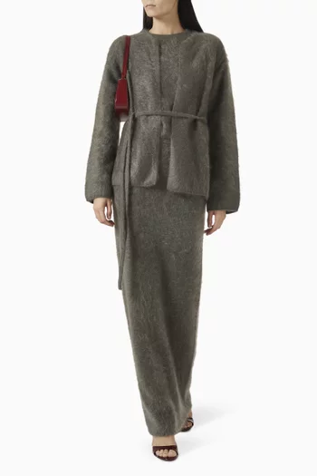 Belted Cardigan in Brushed Cashmere