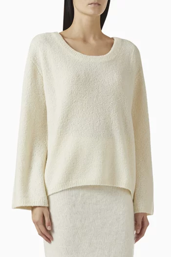 Boucle Knit Sweater in Cashmere Blend
