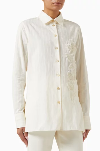 Sequin-embellished Shirt in Cotton