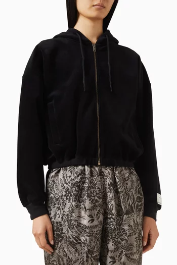 Olenska Cropped Hoodie in Chenille Jersey
